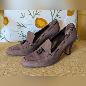 Stephane Kelian Brown Suede Heels Elegant Design